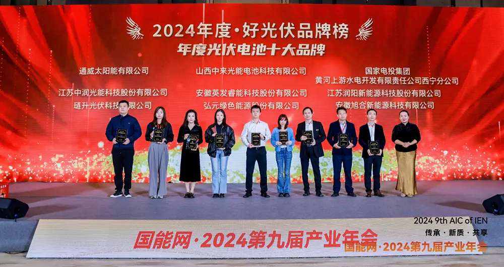 实力加冕！润阳荣膺“2024 年度好光伏品牌榜”光伏电池十大品牌